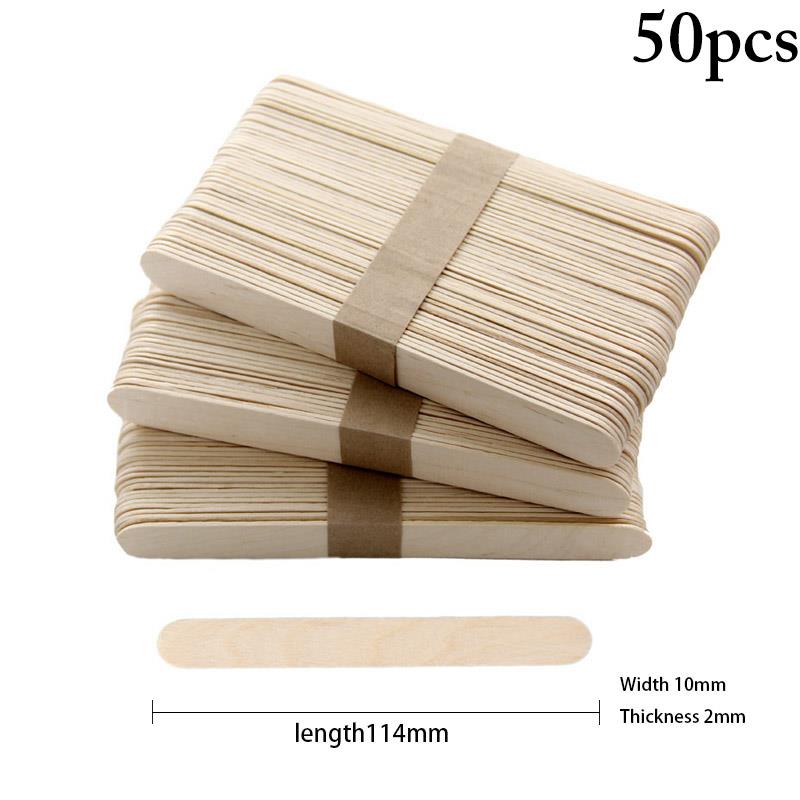50pcs Popsicle Stick Ice Cube Maker Cream Tools Model Colorful Special-Purpose Wooden Craft Stick Lollipop Mold Accessories Tool: 1