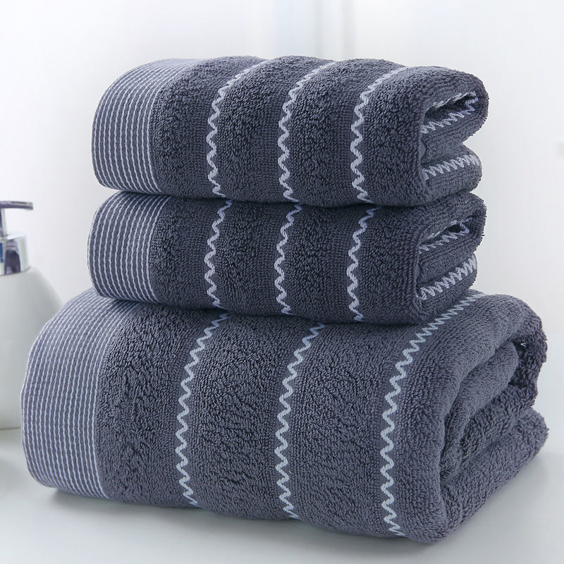 Cotton Towel Bath Towel Set Bath Towel 140x70cm Towel 35x75cm Soft Absorbent Three-Piece Set: 3pcs5