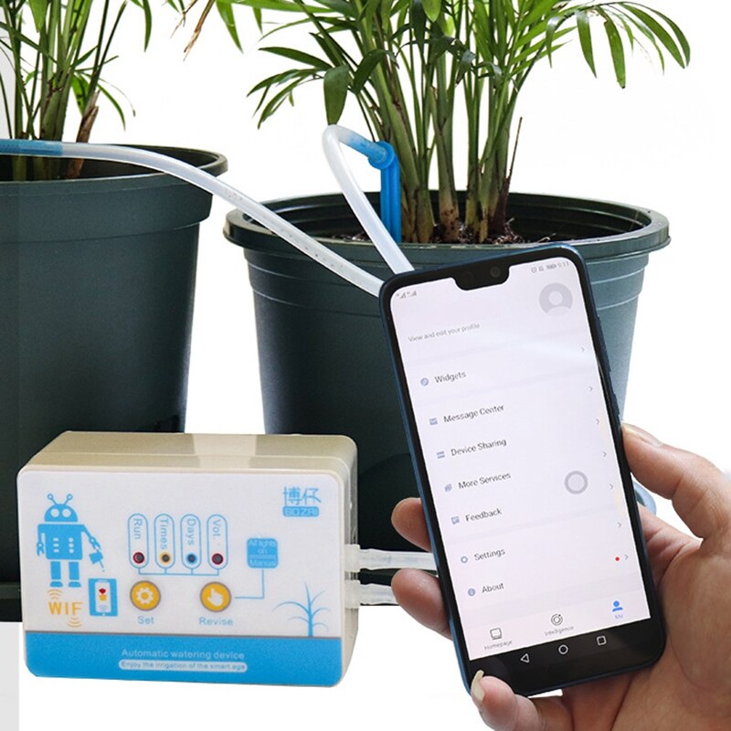 Mobile Phone Remote WIFI Control Watering Device ligent Auto Drip Irrigation System Garden Plant Water Pump Timer US Plug