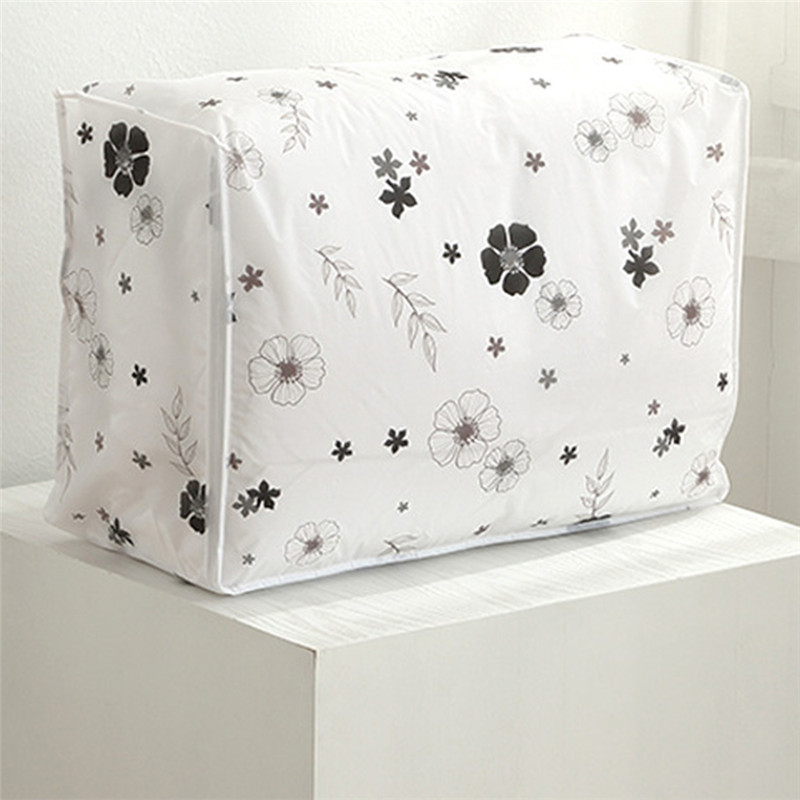 Sac de rangement pour couette couverture voyage | Sac de rangement sous-lit boîte de tissu maison couette oreiller couverture, organisateur de bagages, sac de tri étanche: Flower / L