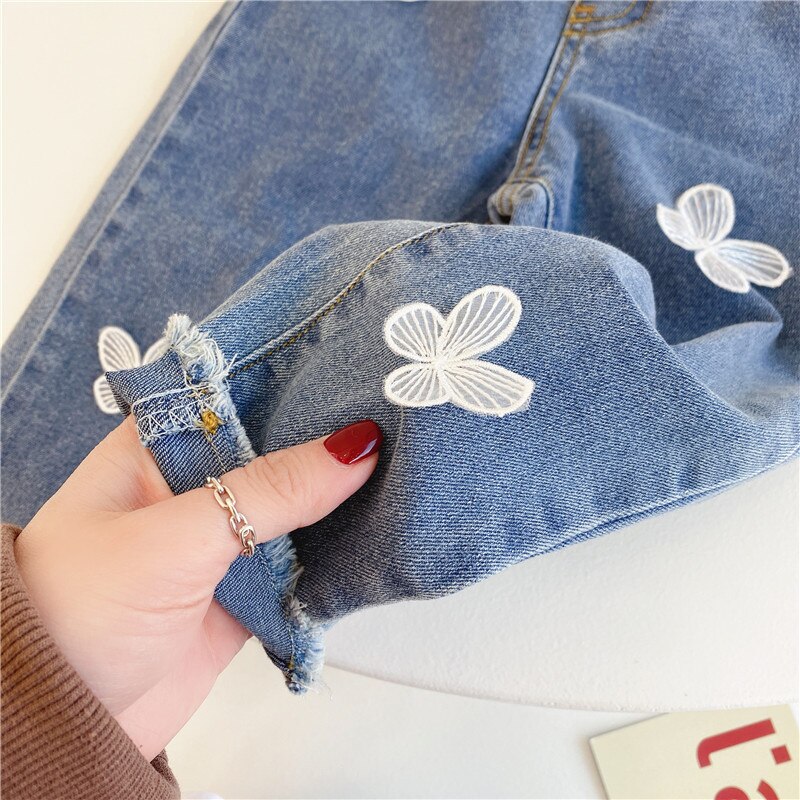 Jean papillon pour petites filles, pantalon en Denim Slim décontracté pour enfants, printemps automne 2022