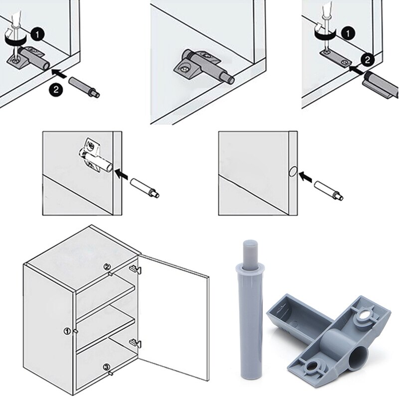 10 X Keuken Kastdeur Drawer Soft Quiet Close Closer Damper Buffers + Schroeven Deur Stopt Hardware