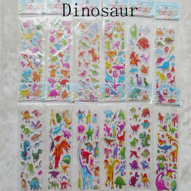 10Pcs/lot beautiful cartoon bubble sticker cognitive sticker children learning sticker: Dinosaur