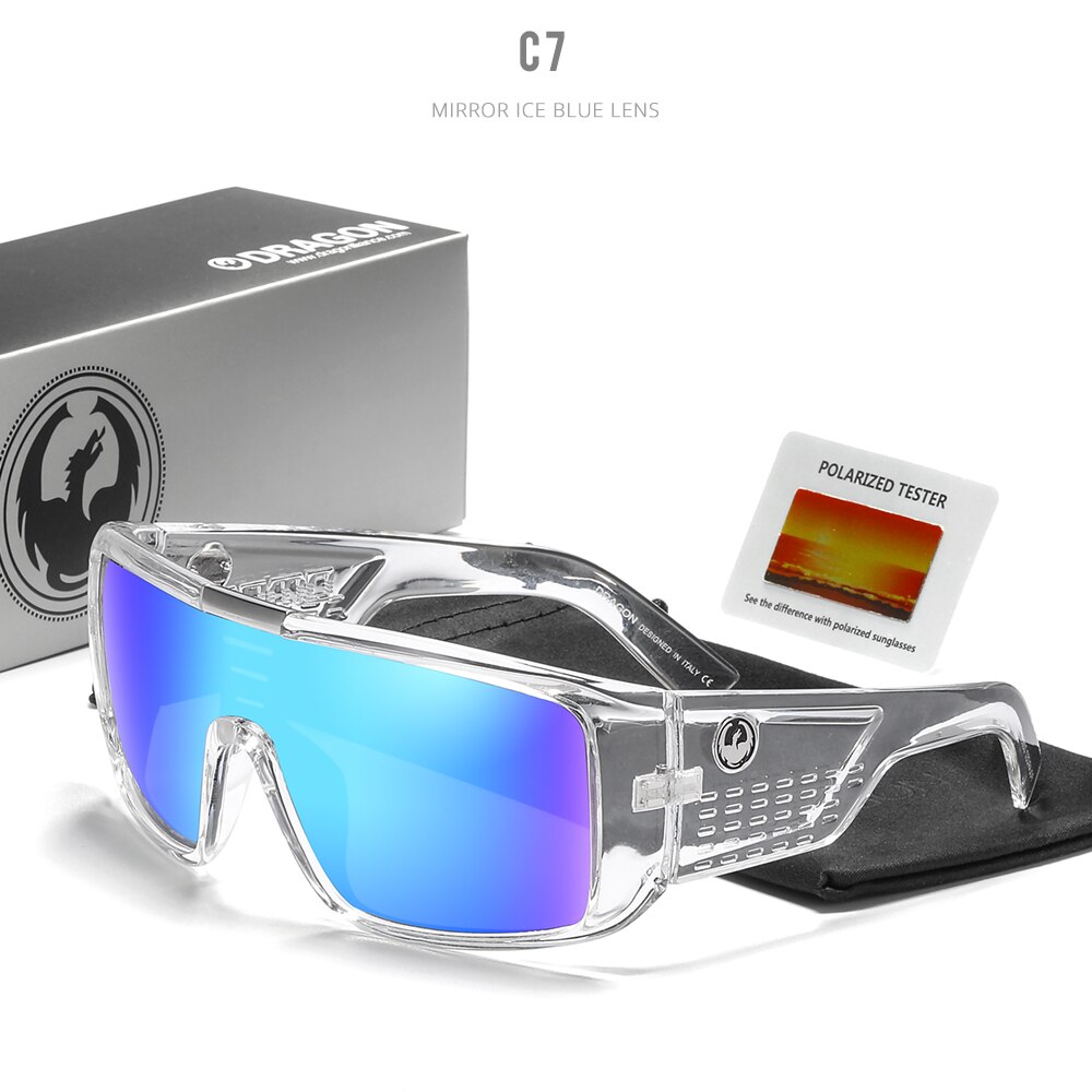 Domo gepolariseerde zonnebril heren dragon fietszonnebril dames outdoor sport fietsbril fietsbril brillen  uv400: C7 / Gepolariseerd met behuizing