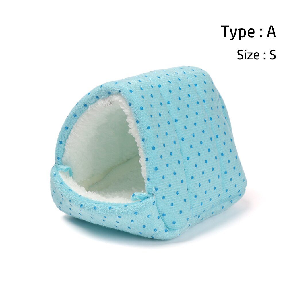 Soft Hamster House Guinea Pig Warm Mat Nest Small Animal Sleeping Bed Winter Comfortable Plush Hamster House Cave Pets Supplies: A-S