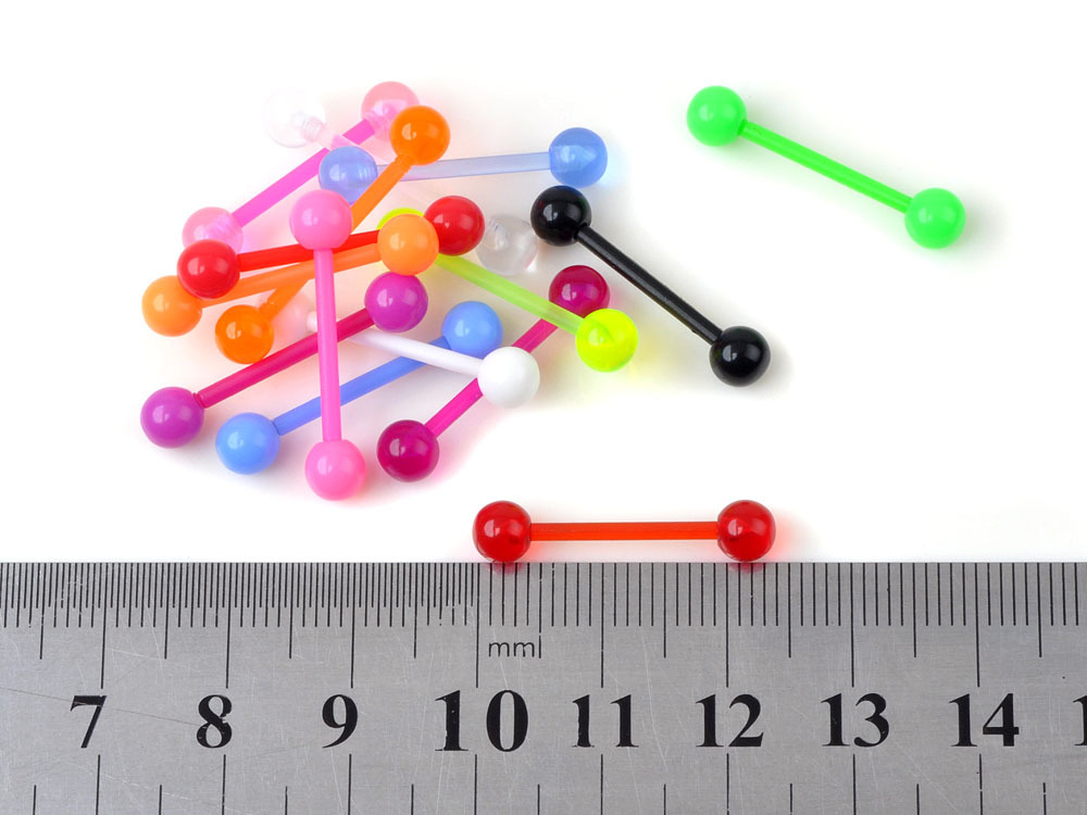 10pcs/lot Colorful Flexible UV Silicone Tongue Nipple Stud Bar Ring Barbell Piercing Body Jewelry