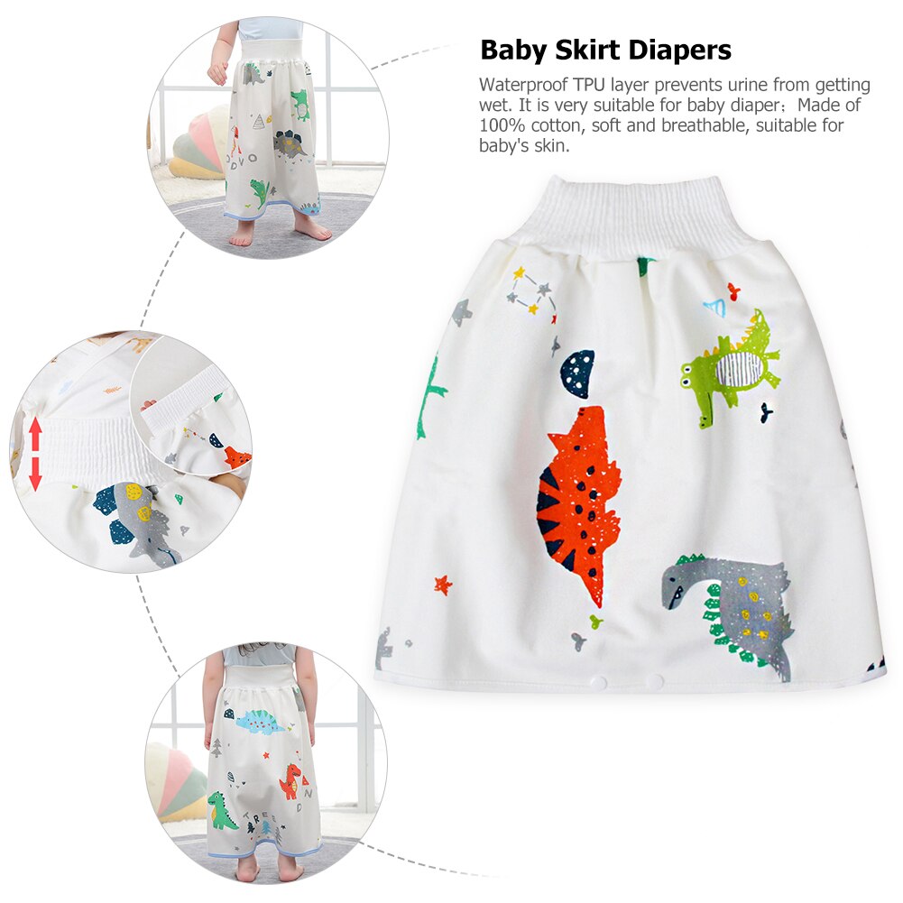 Cute Cartoon Baby Skirt Diapers TPU Waterproof Reusable Nappies Cloth Cotton Leak-proof Children Breathable Training Pants