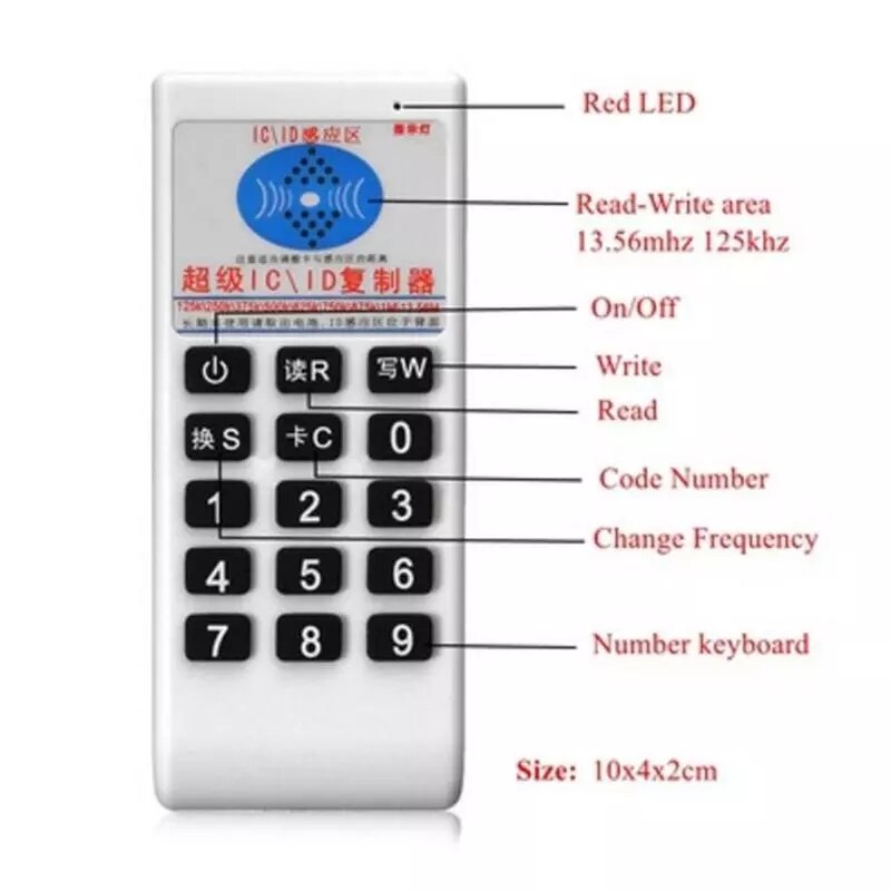 Handheld 125Khz 13.56Mhz Rfid-kaart Tag Copier Duplicator Cloner Lezer Schrijver 125Khz 13.56Mhz Kaart Pak