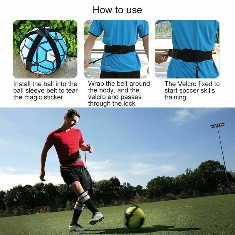 Football Soccer Kick Trainer Hands Free Solo Soccer Training Belt Training Aid for Kids Children Adults Practice Exercises Train
