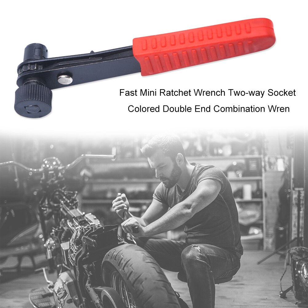 Practical Ratchet Wrench Steel Dual Purpose 1/4 Wind Batch Head Screwdriver Socket Mini Spanner for Home Hand Tools