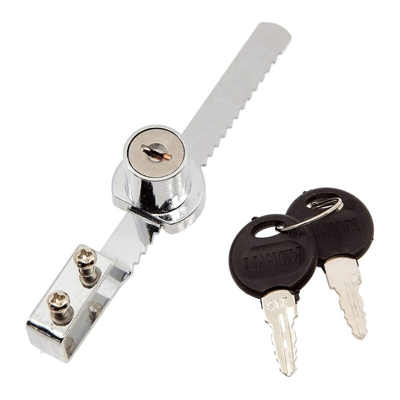 Vetrina serratura scorrevole porta a cricchetto serratura a cricchetto serratura di sicurezza in vetro con 2 chiavi