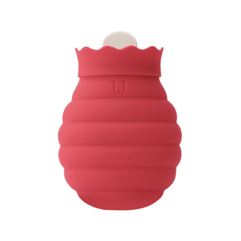 Calentador de agua para microondas, botella para el vientre, calentador de manos, Mini bolsas de agua portátiles a prueba de explosiones: Small Red