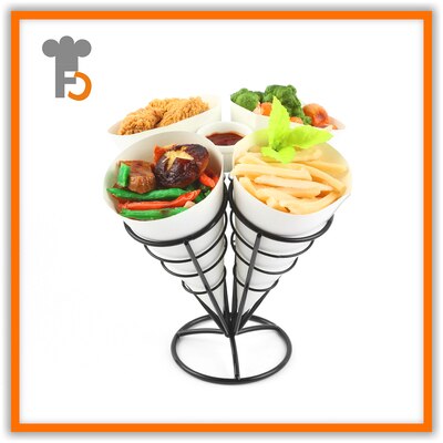 iron art restaurant taco chips rack fried chicken popcorn coffee shop tableware egg ice-cream cone shaped shelf: 3