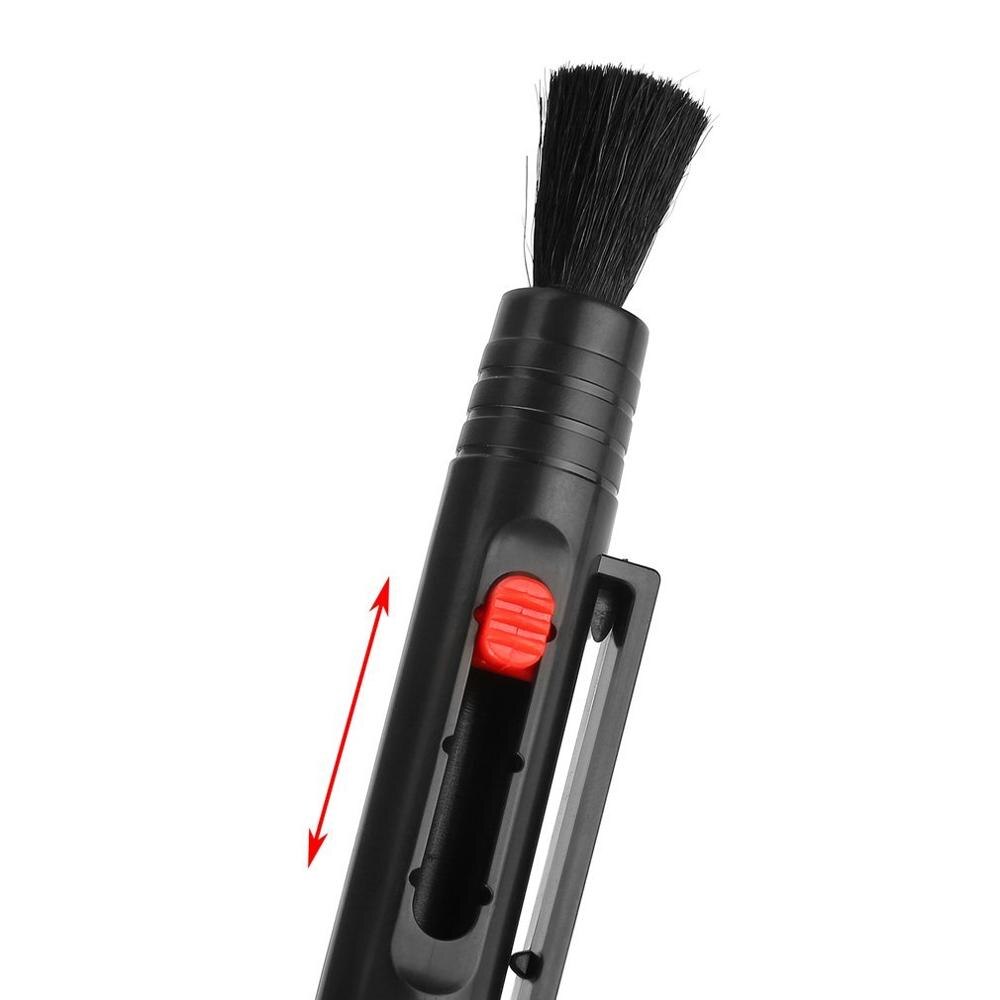 2 pièces Onleny caméra lentille stylo de nettoyage Portable poussière nettoyant brosse Kit pour DSLR caméras lentille rétractable brosse de nettoyage