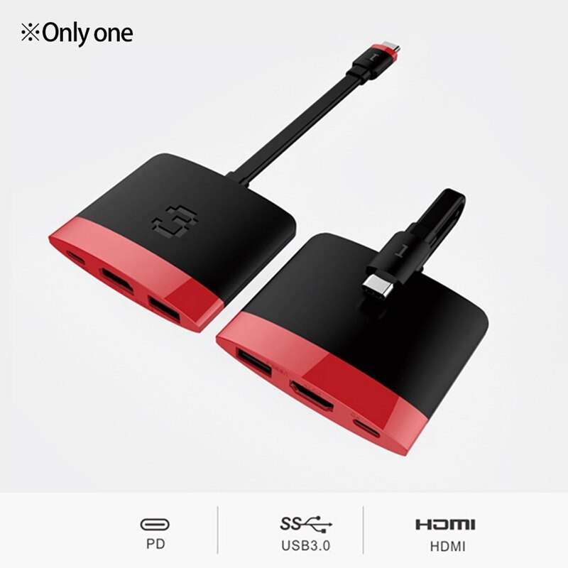 3-in-1 Hub HDMI zu Typ-C Docking PD Schnelle Ladung USB 3,0 4K Umwandlung Dock