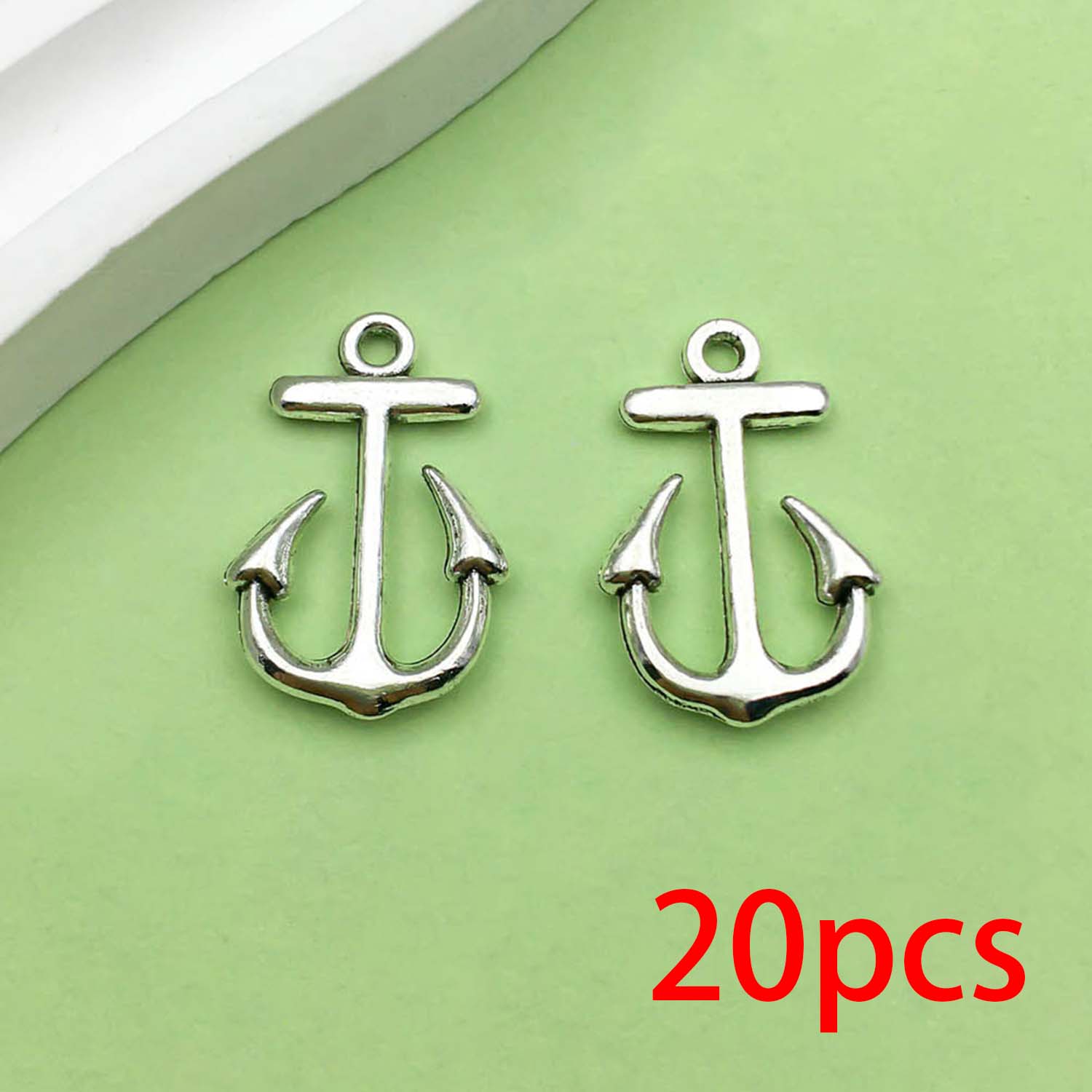 20 piezas colgantes de aleación de Metal con de ancla de barco Vintage plateado antiguo para pulsera DIY, collar, accesorios para hacer joyas: Color amarillo claro