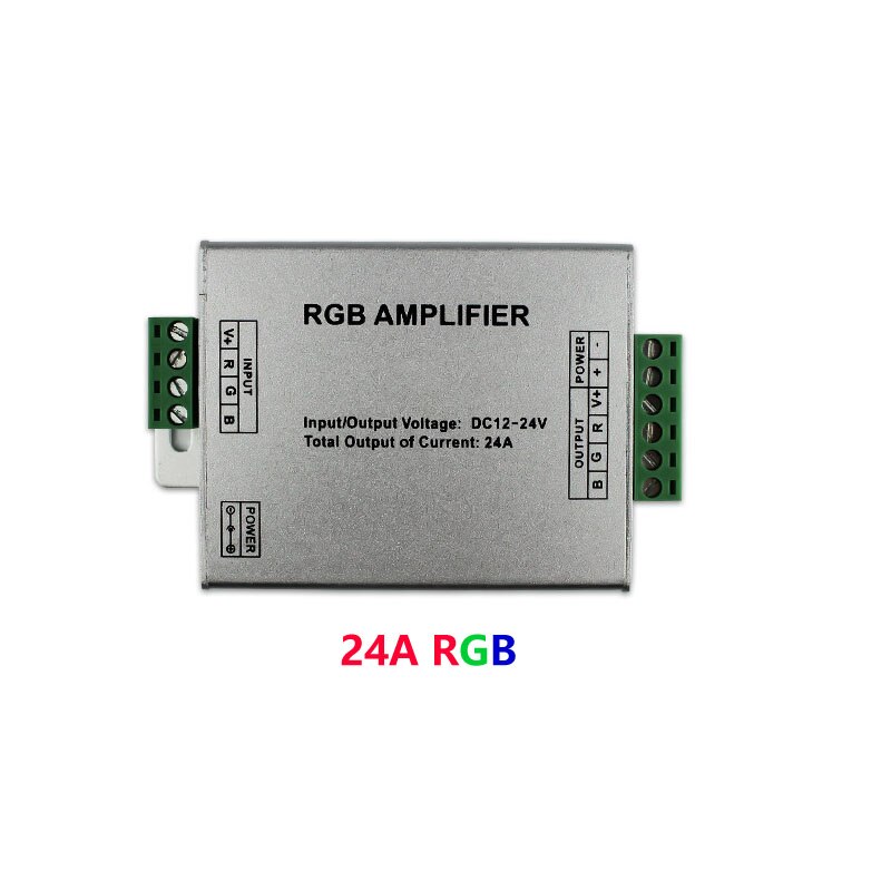 Aluminum 12A/15A/24A/30A Led Amplifier Power Signal Repeater Light Controller DC12V 24V For RGB/RGBW/RGB+CCT 5050 3528 Led Strip: 24A RGB