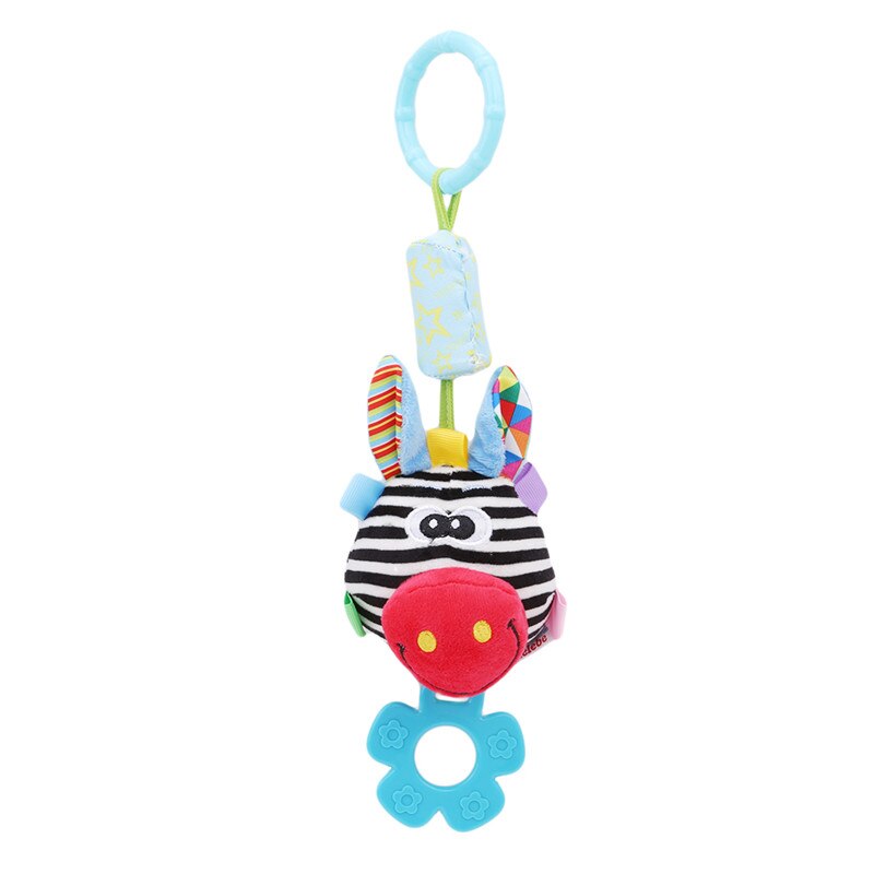 Kleinkind Rassel Karikatur Ebene Modelle Baby Kinderwagen Rasseln Geklingel Hand Glocke Campanula Anhänger Plüsch Spielzeug Mit BB Pädagogisches Spielzeug: rot Giraffe