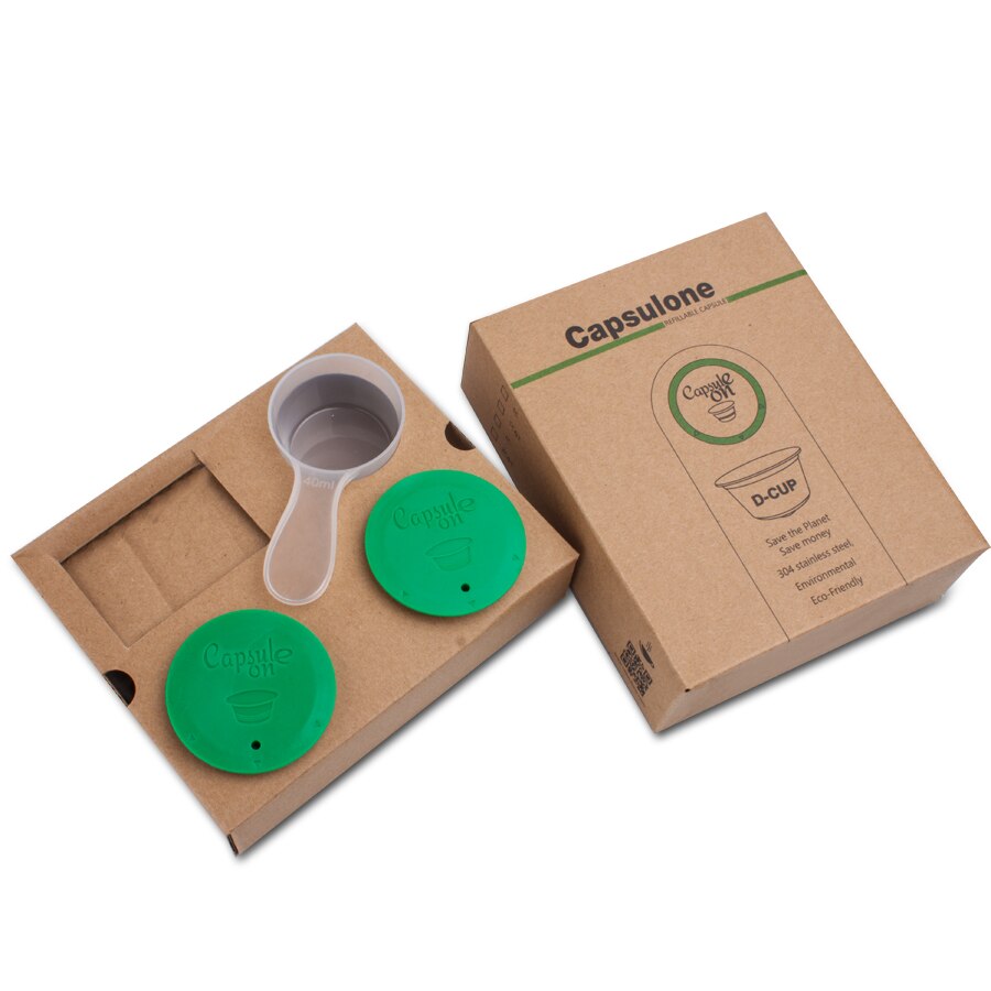 Capsulone/STAINLESS STEEL Metal capsule pod Compatible with dolce gusto Machine Refillable Reusable capsule and tamper: 2pcs  capsules