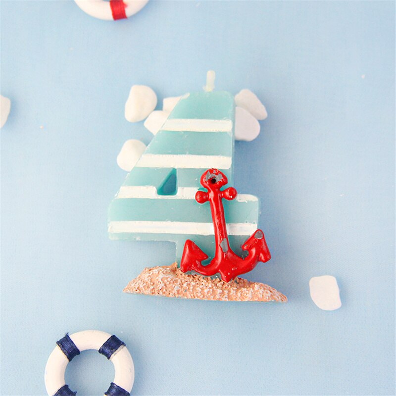 Bougie thème monde sous-marin série océan, décoration de gâteau, fête d&#39;anniversaire créative, Dessert, ornements de Table: 4