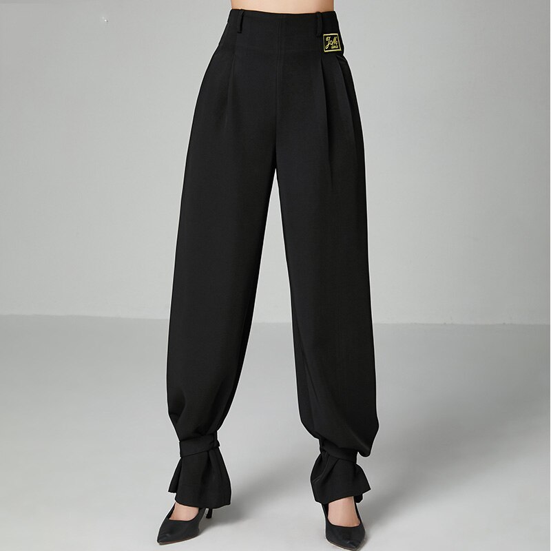 Pantalones de baile latino, novedad de , Ropa de baile cuadrada para salón de baile, ropa de entrenamiento de danza, pantalones largos de con pies de rayo para mujer