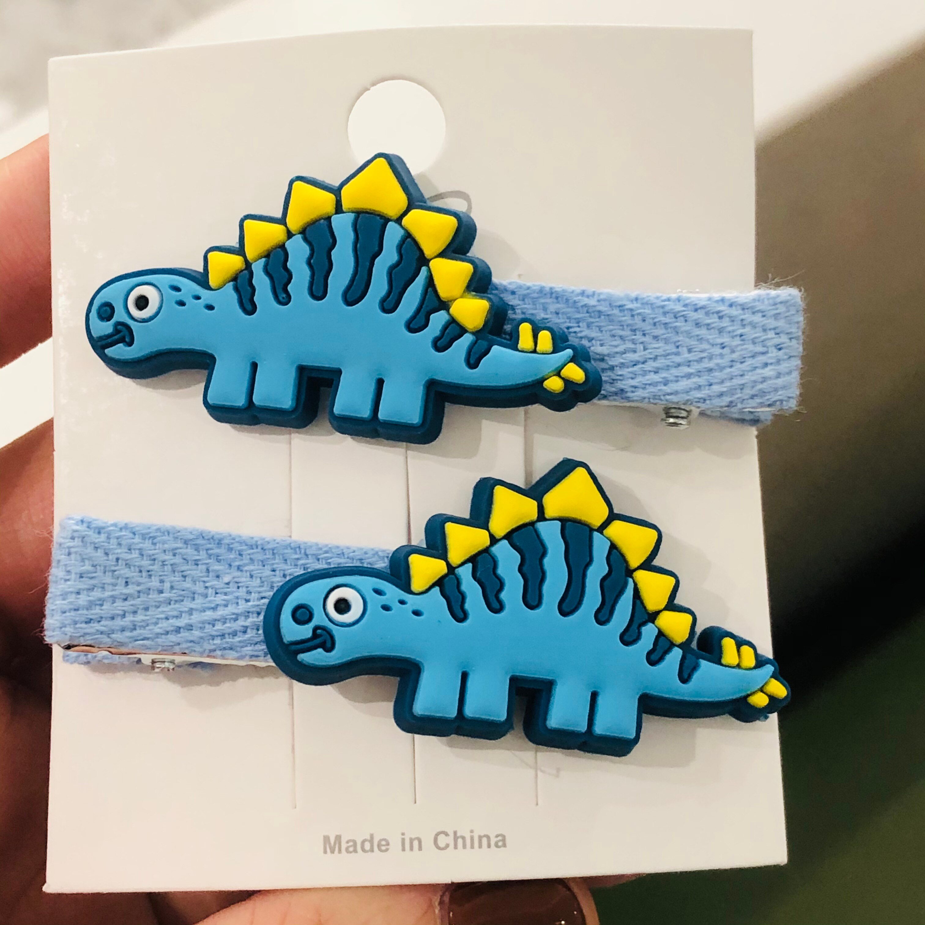 2 Teile/satz Mädchen Nette Dinosaurier Ebene Gewinde Tuch Haarnadeln freundlicher Süße Haar Clip Barrettes Stirnband freundlicher Haar Zubehör: Tiefe Blau