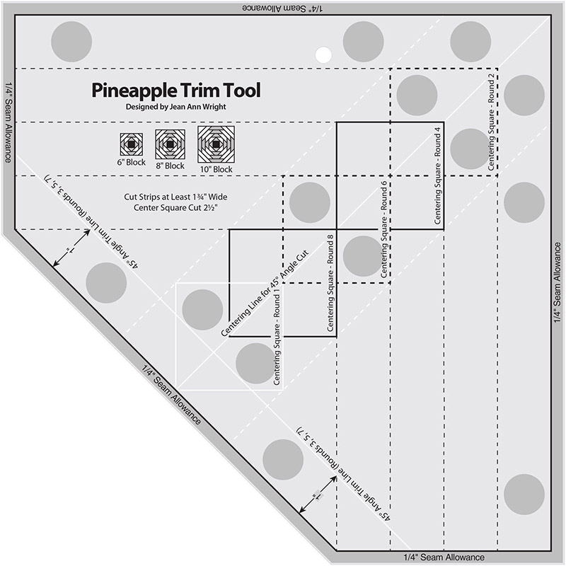 NON-SLIP The Pineapple Ruler Quilting Ruler Pineapple Trim Tool templates patchwork ruler quiter's ruler