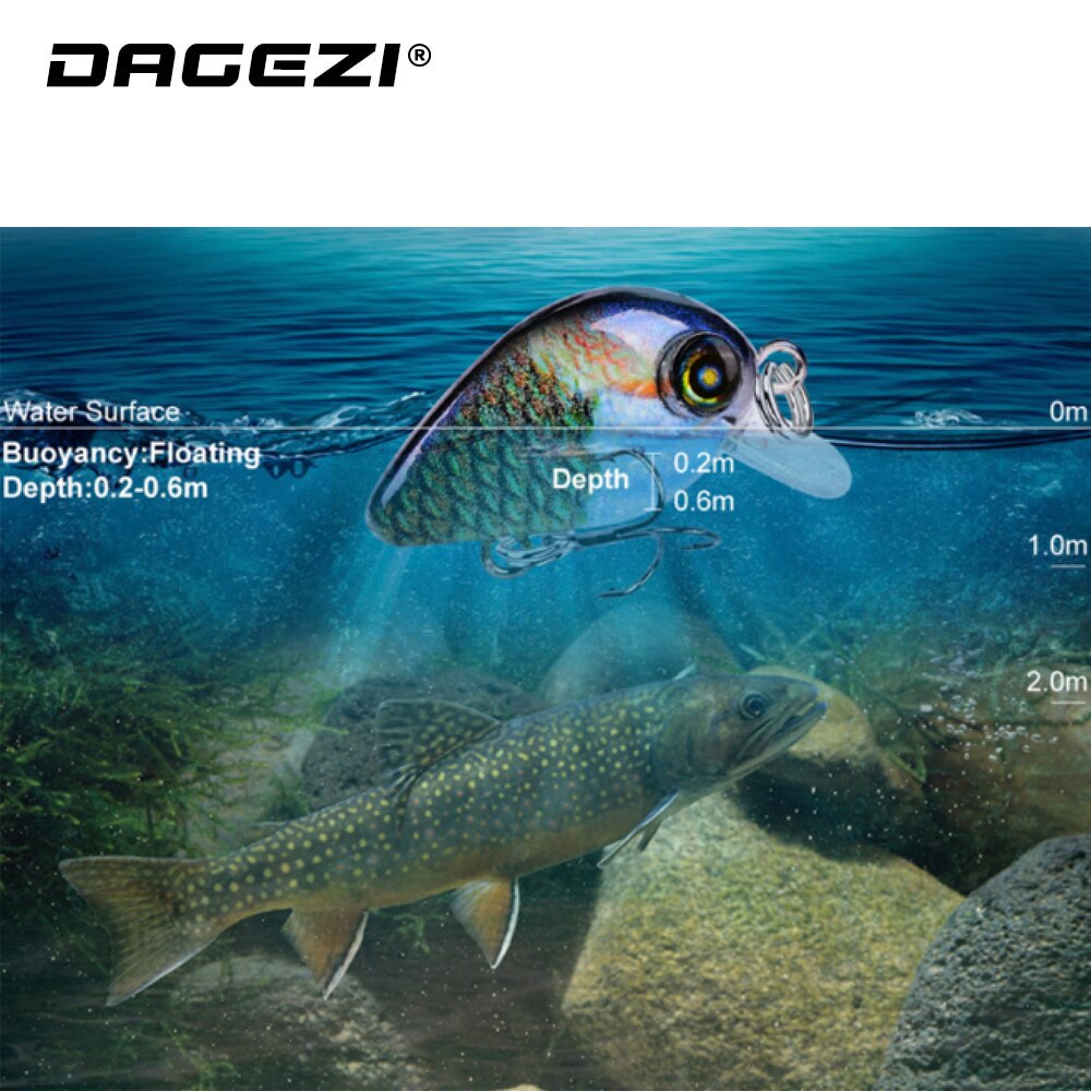DAGEZI 1 sztuk pływająca przynęta 2g 2.5cm popper Wędkarstwo wabik 3D przynęta oczy Crankbait Wobblers FishingTackle Isca latać Wędkarstwo