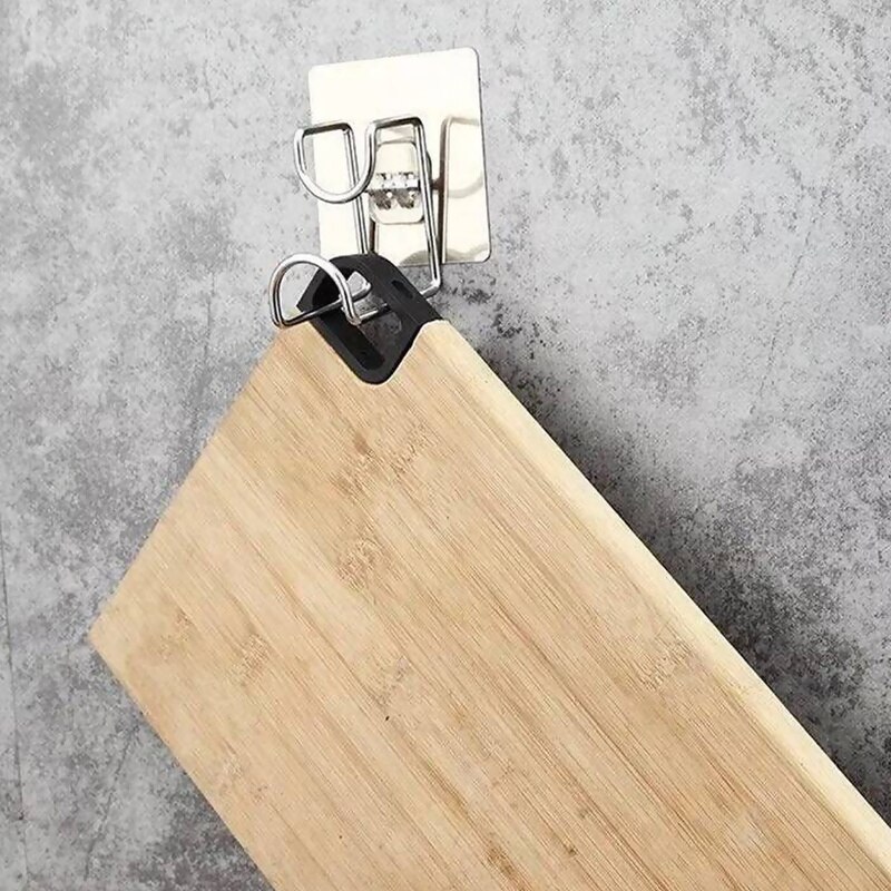Self Adhesive Hook Washbasin Rack Holder Stainless Steel Nail Storage Hanger for Kitchen Bathroom Hook Waterproof