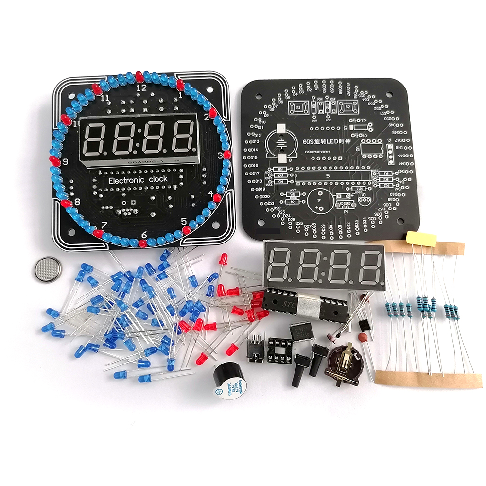 Num￩rique DIY Horloge ￉lectronique Kit Num￩rique LED Module D'affichage Alarme ￉lectronique Horloge Num￩rique Kit 51 SCM Apprentissage Conseil 5V