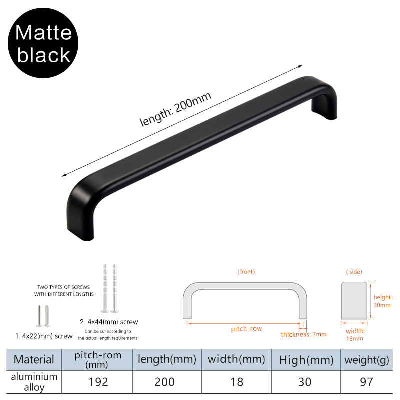 Minimalistisch modern meubilair kastdeur lade lange handgrepen voor badkamerkast zwarte aluminiumlegering: YELLOW