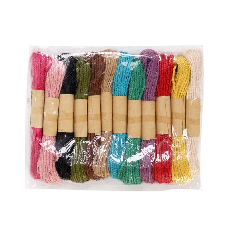 12pc 1mm/10Meters Colorful Linen Rope Craft Decora... – Grandado