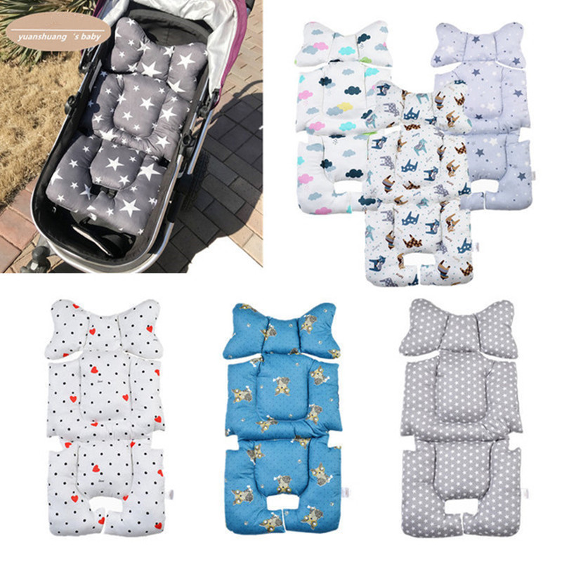 Cojín impreso para bebé, asiento de coche, silla con ruedas, cojín, colchón, funda de almohada, cochecito de niño, acolchado grueso y cálido,