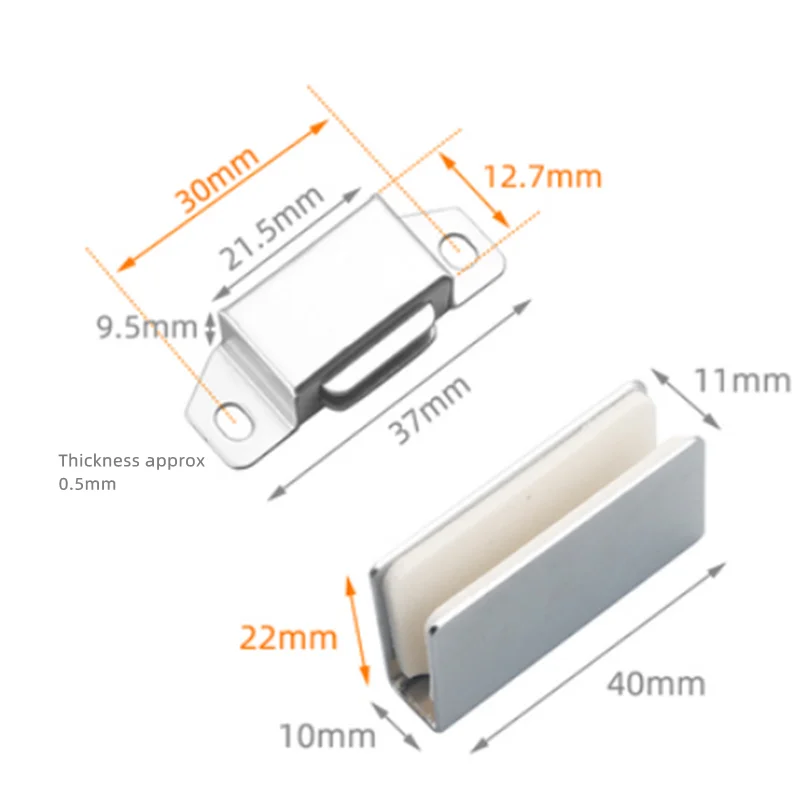 Edelstahl Magnetische Schließer Glas Scharniere Schrank Fänge Möbel Hardware- Küche Wein Schrank Riegel Tür Saug Scharniere: Bronze-