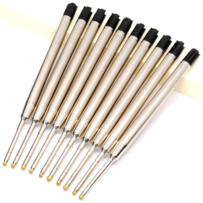 10pcs 0.5mm Roller Ballpoint Pen Refill Medium Nib Blue Black Color Ink Ball Pens Refill for School Office Writing Stationery: black