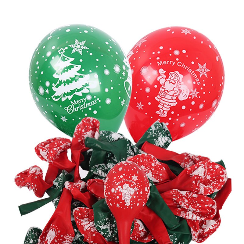 100 stk 10 tommer juledekoration latex ballon julemanden tegneserie rød grøn festival leverer år