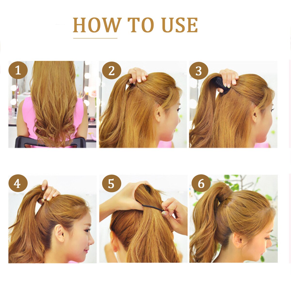 3Pcs High Hair Ponytail Holder Ponytail Lift Styling Tools with 9 Hair Ties Ponytail Hairstyle Aid Hair Bun Maker