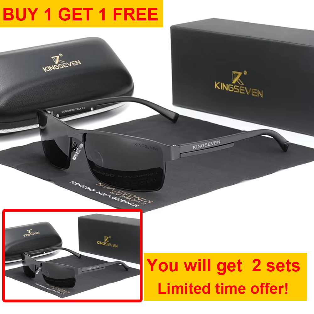 KINGSEVEN Men Polarized Photochromic Sunglasses Women Chameleon Sun Glasses UV400 Anti-glare Driving Square Eyeglasses: Smoky Gray