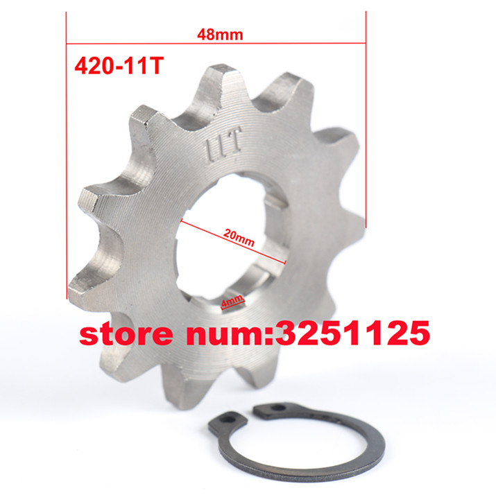 Atv 420 18 tand 20mm front motor kæde tandhjul gear til 50cc - 160cc kinesiske 4 hjulede quad pit dirt monkey cykel motorcykel: 11t