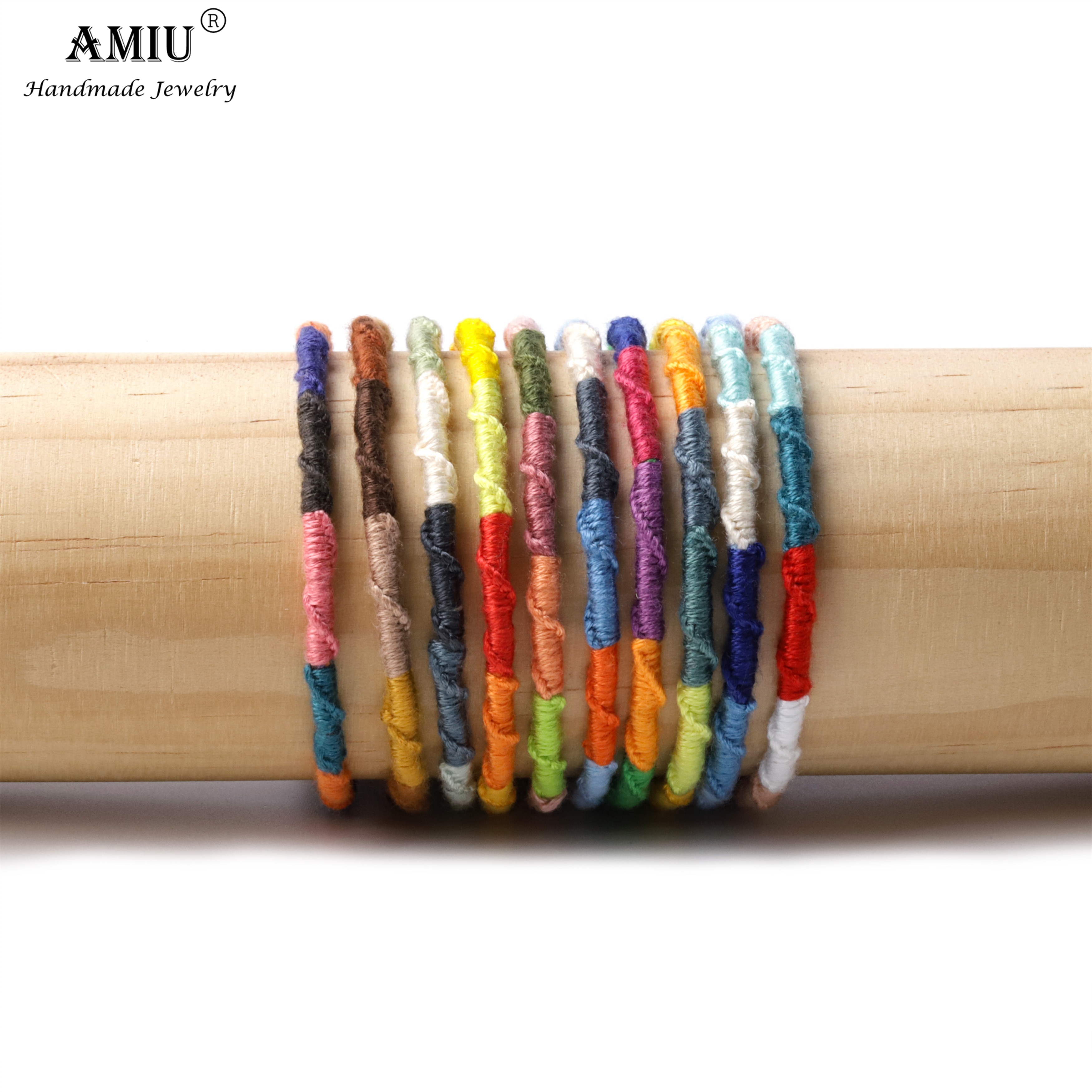 AMIU Handgemachte Freundschaft Böhmen Geflochtene gewebte Seil Fußkettchen Armbinde mit Quaste Brasilianische Schnur Fußkettchen Armbänder