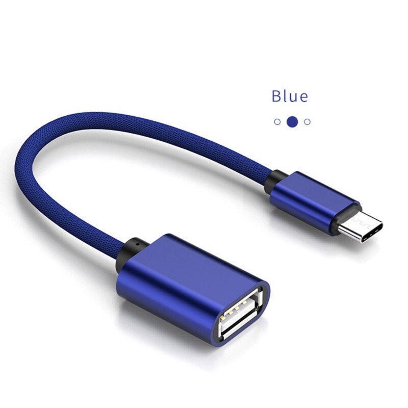 2 Types Type C vers adaptateur USB câble OTG Micro USB convertisseur OTG type-c Micro connecteur câble de données pour ordinateur portable Smartphone Android: blue Type C OTG