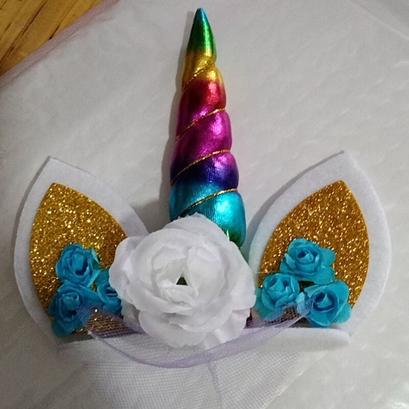 Décoration de gâteau en corne de licorne pour anniversaire, fournitures de décoration de gâteau pour fête prénatale, mariage