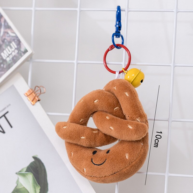 Jouet à mâcher en peluche pour chien, Croissant de Toast, interactif, mignon, résistant aux morsures, molaires, petit et grand gabarit: Pretzel-small