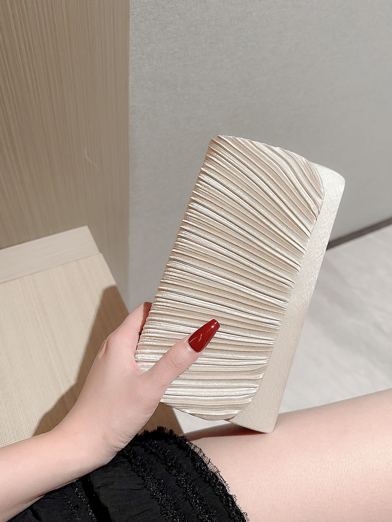 Bolso de noche de satén para mujer, bolso de mano plisado, bolso de boda, bolso Formal, bolso de mano para de graduación con diamantes de imitación para boda, novia