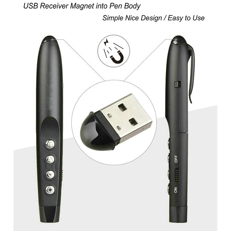 Mando a distancia para presentador de diapositivas Ppt inalámbrico Rf 2,4G