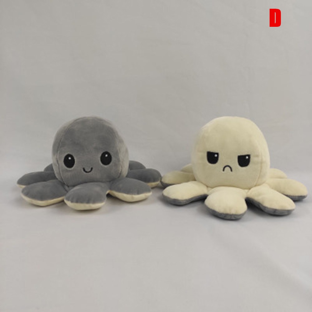 Cute Octopus Plush Toys Double-sided Flip Octopus Soft Reversible Stuffed Octopus for Kids Family Friends SCI8: d