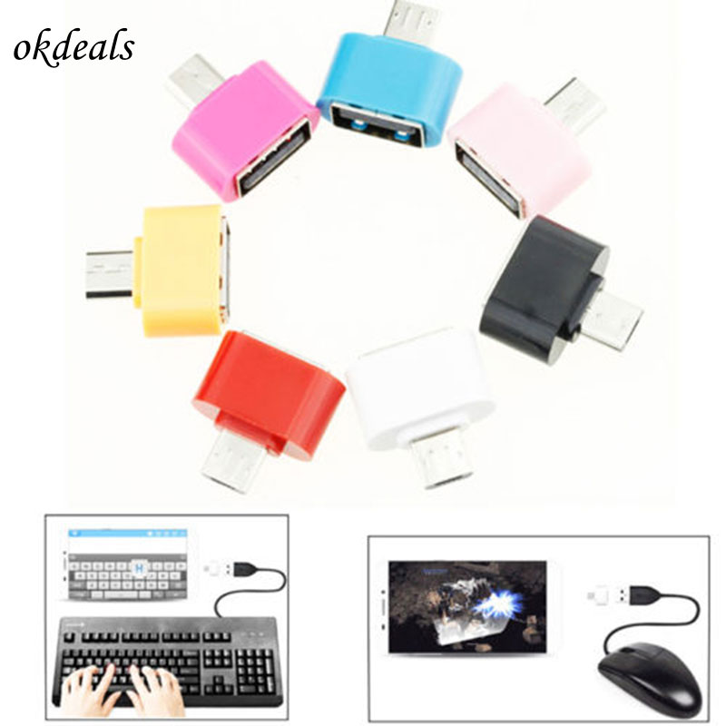 5 Colors Mini Micro USB Male to USB 2.0 Female Adapter OTG Converter For Android Tablet