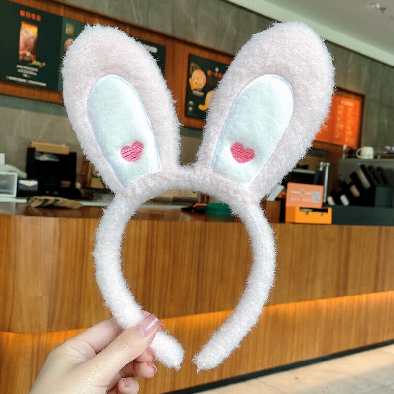 Autumn Winter 1Pc Velvet Soft Warm Headband Hair Band Headwear for Women Girl Mix Styling Hair Accessories: light pink2