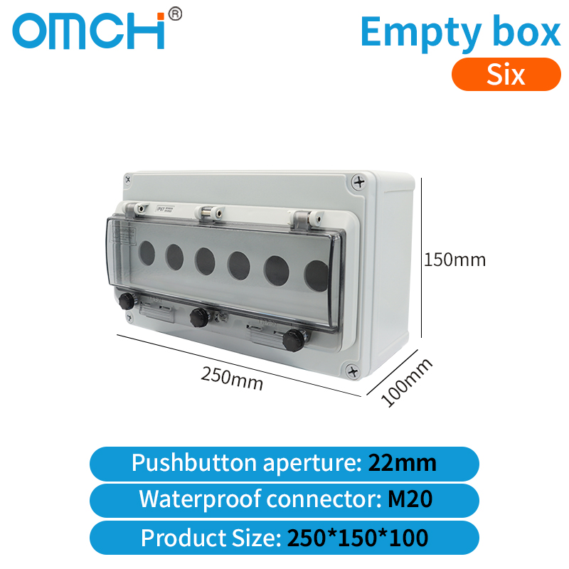 Emergency Stop Control Box Outdoor Button Switch Box With Protective Cover Waterproof Urgent Stop Button Control Box IP67: Gold