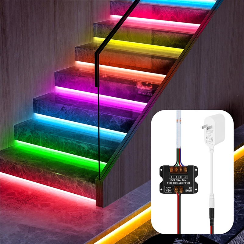 ABAC-RF Touch Panel RGB LED Controller Kit, RGB LED Strip Lights Controller With RF Wireless Remote, For 5V 12V 24V 4-PIN: Default Title